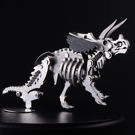 PuzzlerLab Triceratops Skeleton 3D Metal Puzzle | DIY Dinosaur Collectible