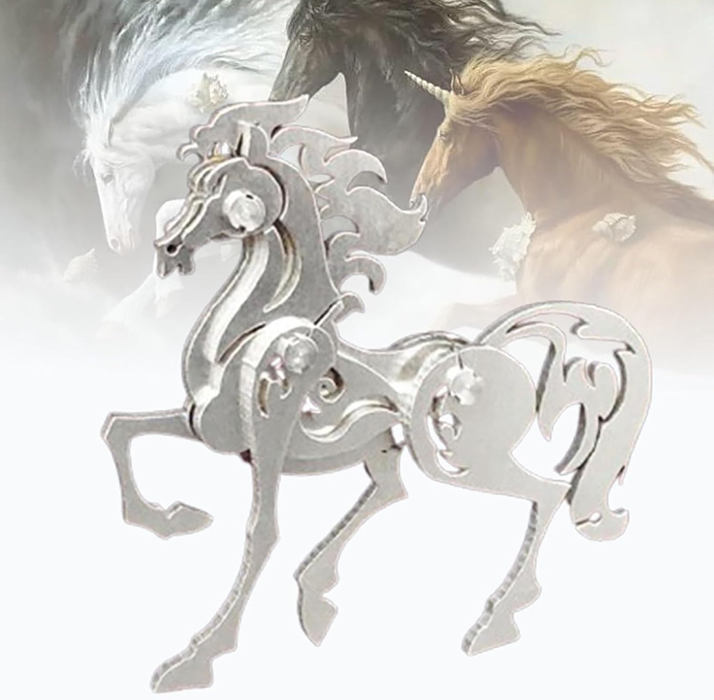 PuzzlerLab Artistic Horse 3D Metal Puzzle | DIY Craft & Decorative Model