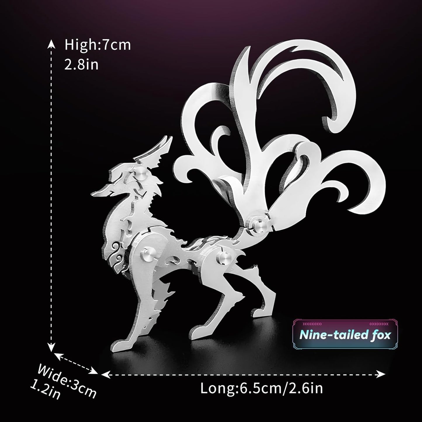 PuzzlerLab Little Nine-Tailed Fox | 3D Metal Puzzle & Artistic Decor