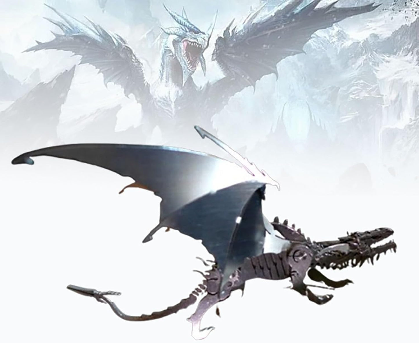 PuzzlerLab Black Dragon 3D Metal Puzzle | DIY Hobby Kit & Collectible Model