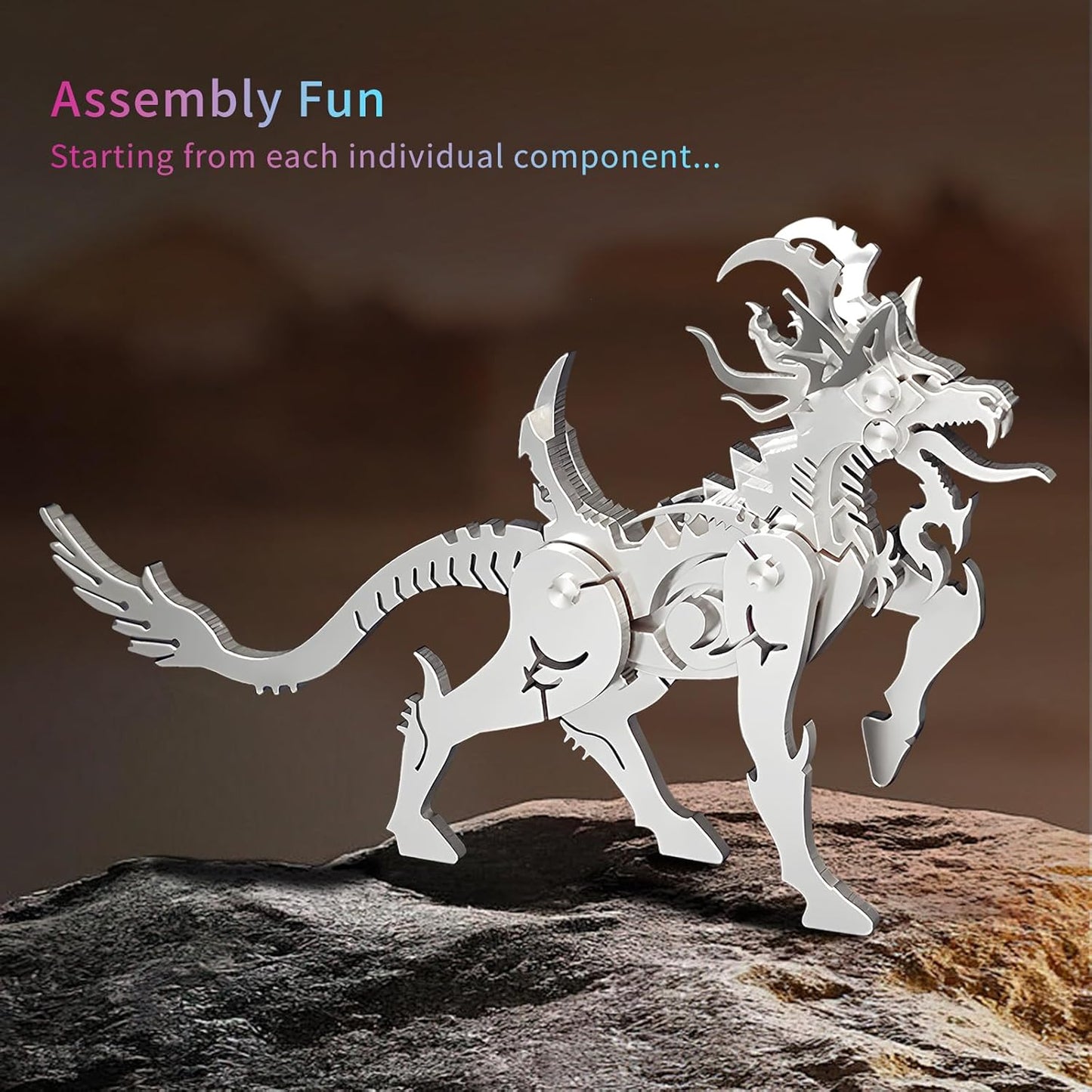 PuzzlerLab Mechanical Baize 3D Metal Puzzle | Mythical Guardian & Collectible Kit