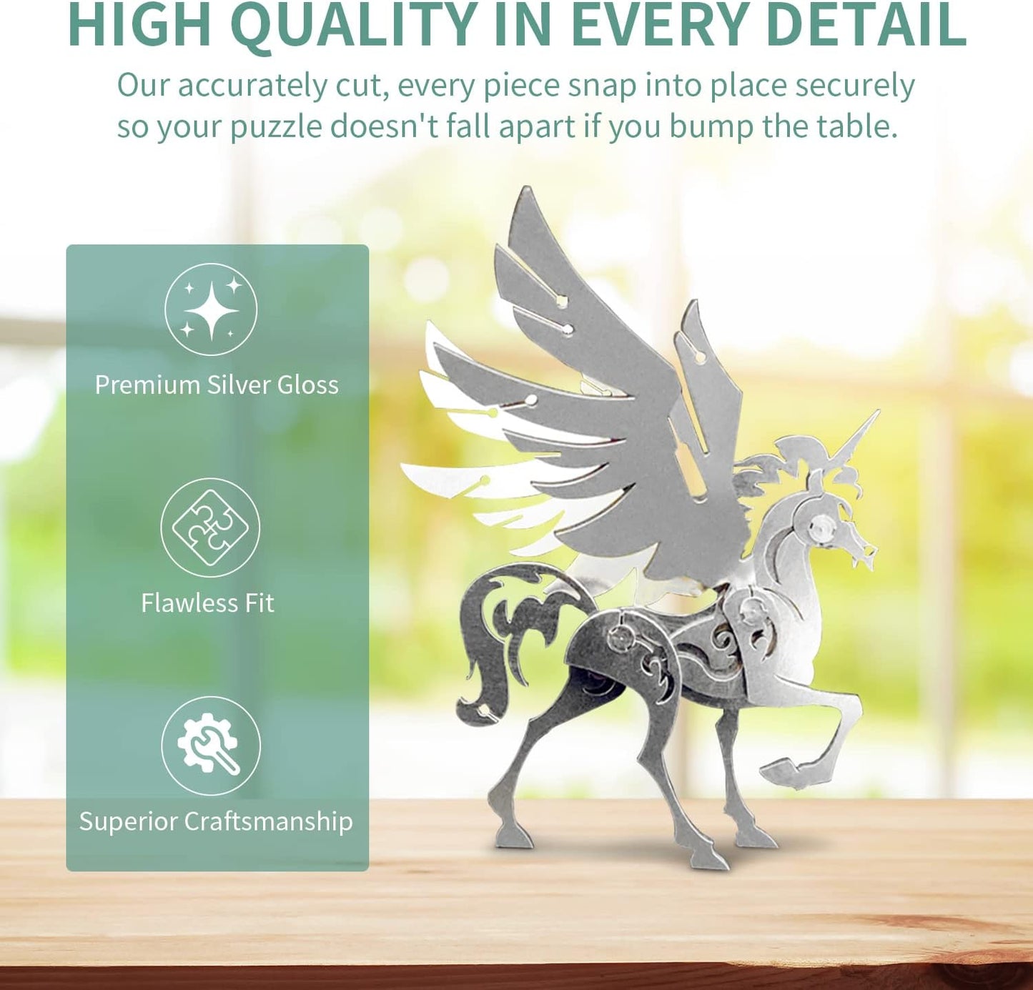 PuzzlerLab Mechanical Unicorn 3D Metal Puzzle | DIY Fantasy Craft Kit