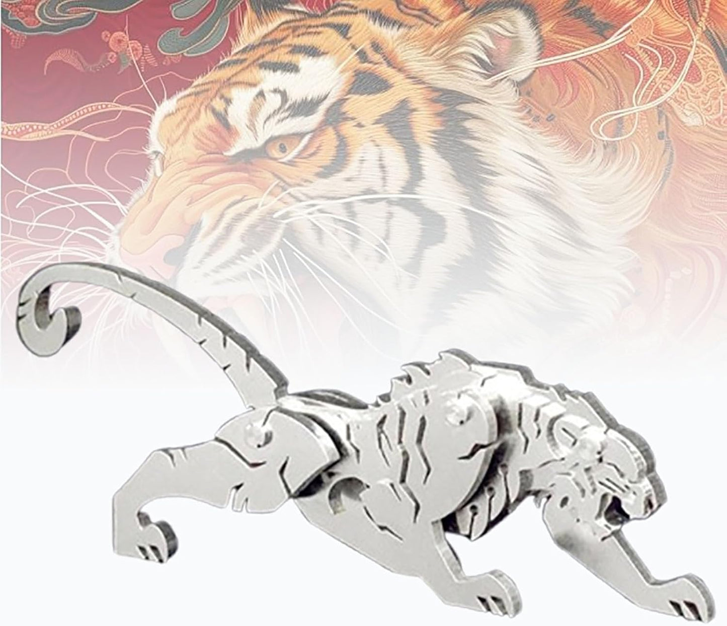 PuzzlerLab Mechanical Tiger 3D Metal Puzzle | DIY Collectible Animal Model