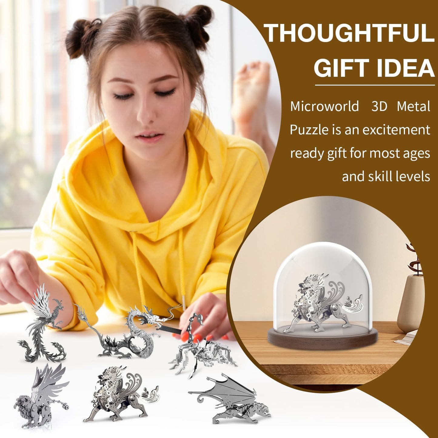 PuzzlerLab Mechanical Pixiu 3D Metal Puzzle | Mythical Wealth Guardian Kit
