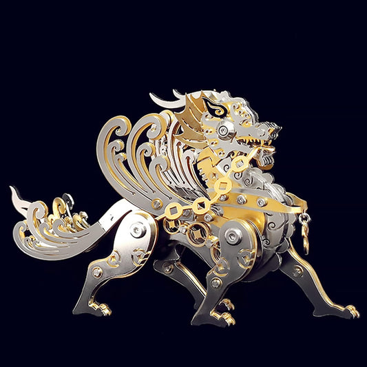 PuzzlerLab Large Golden Pixiu | 3D Metal Model Kit & Statement Piece