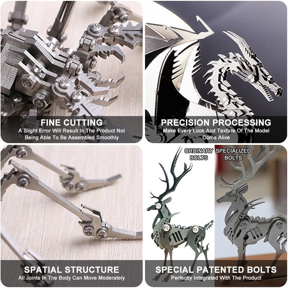 PuzzlerLab Mechanical Tiger 3D Metal Puzzle | DIY Collectible Animal Model