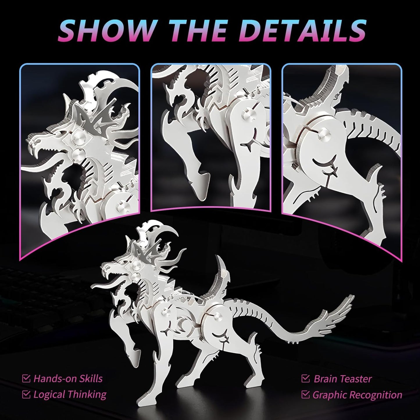 PuzzlerLab Mechanical Baize 3D Metal Puzzle | Mythical Guardian & Collectible Kit