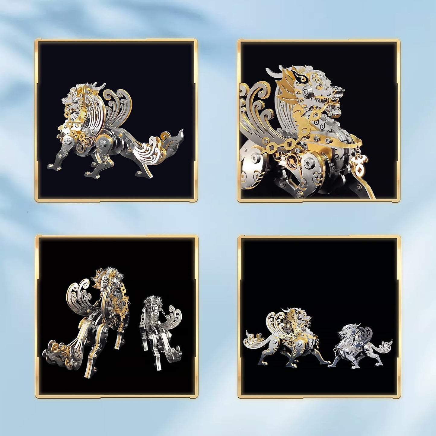 PuzzlerLab Large Golden Pixiu | 3D Metal Model Kit & Statement Piece