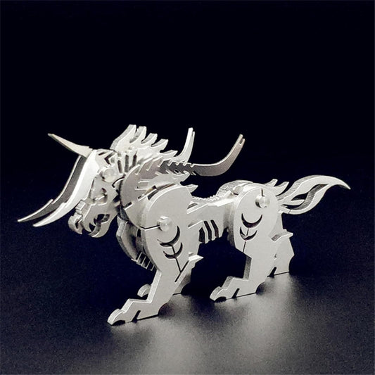 PuzzlerLab Mechanical Taotie 3D Metal Puzzle | DIY Mythical Beast Kit