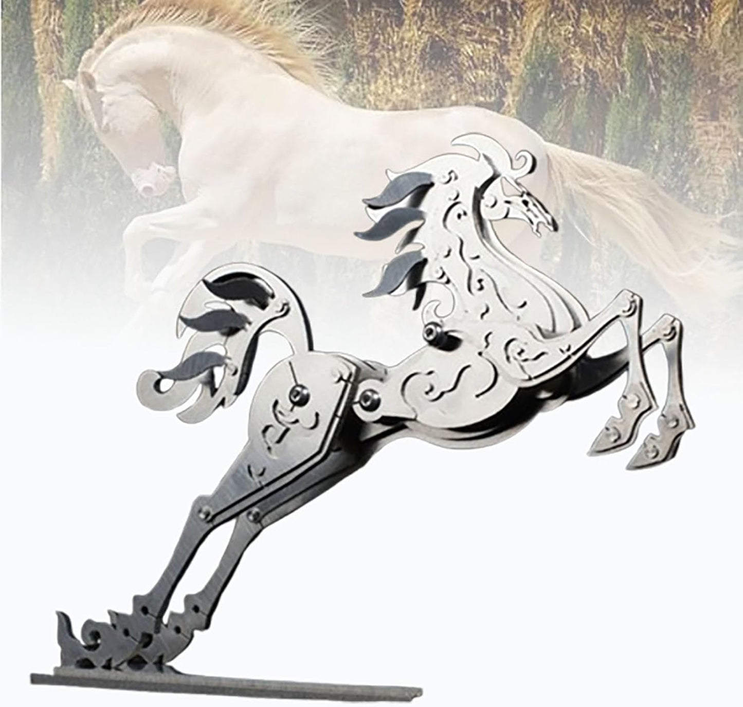 PuzzlerLab Artistic Horse 3D Metal Puzzle | DIY Craft & Decorative Model