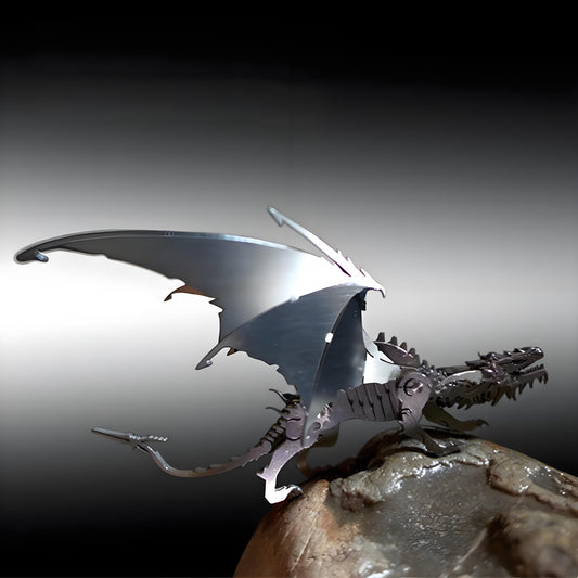 PuzzlerLab Black Dragon 3D Metal Puzzle | DIY Hobby Kit & Collectible Model