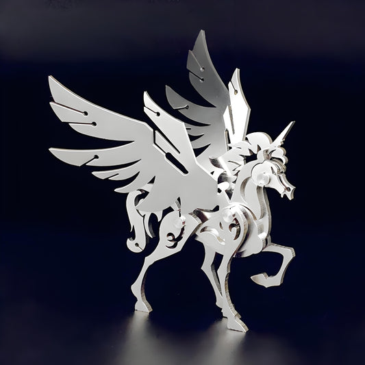 PuzzlerLab Mechanical Unicorn 3D Metal Puzzle | DIY Fantasy Craft Kit