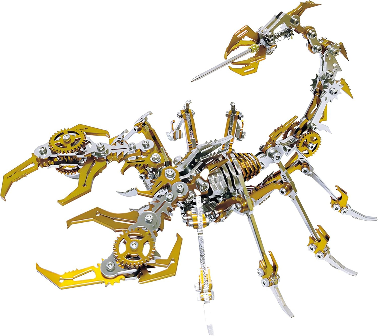 PuzzlerLab Golden Scorpion 3D Metal Model Kit | 400+ Piece Advanced DIY Kit