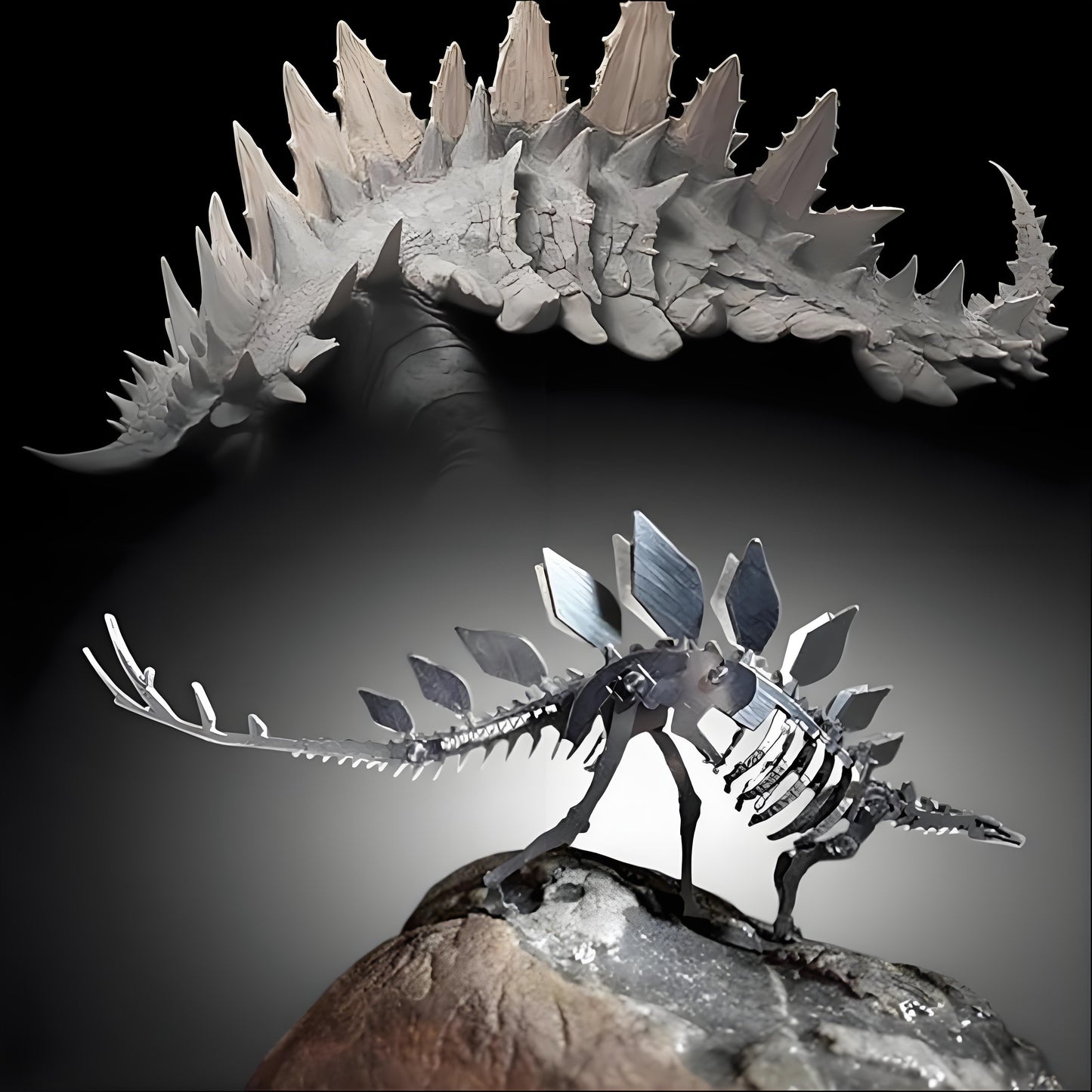 PuzzlerLab Spinosaurus Skeleton 3D Metal Puzzle | DIY Dinosaur Collectible