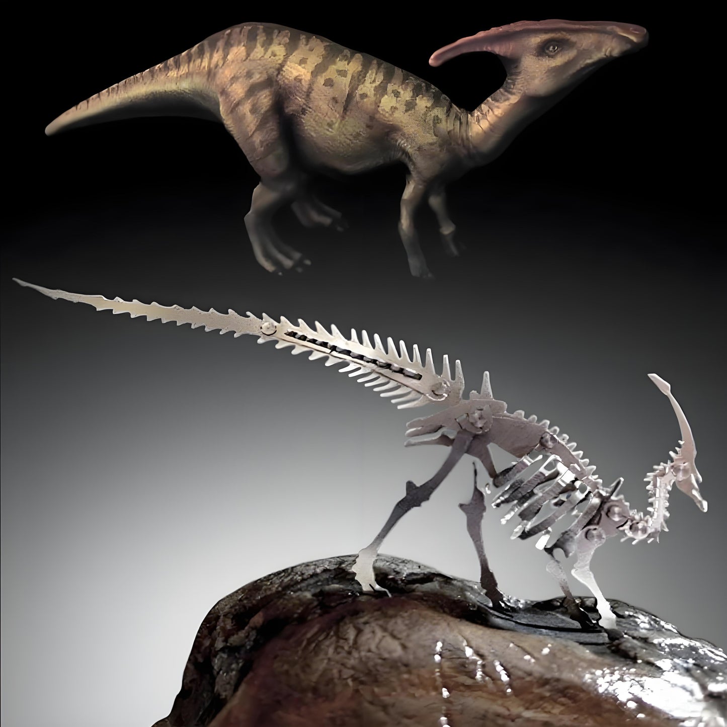 PuzzlerLab Parasaurolophus Skeleton 3D Metal Puzzle | DIY Dinosaur Collectible