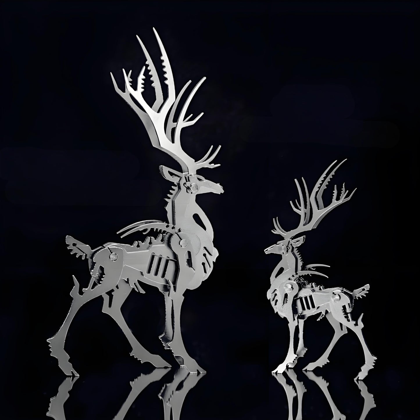 PuzzlerLab Large Mechanical Elk | 3D Metal Puzzle & Statement Decor Piece
