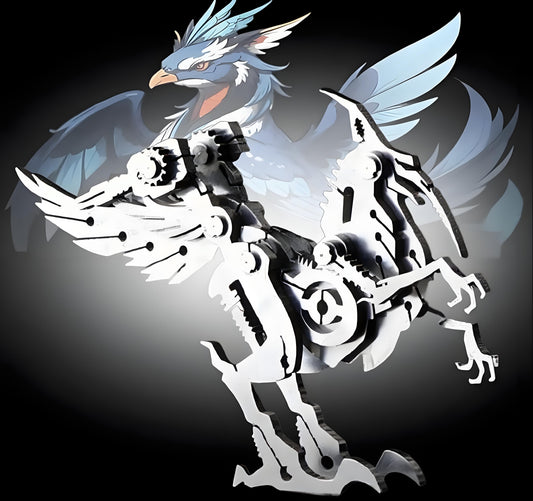 PuzzlerLab Mechanical Griffin 3D Metal Puzzle | DIY Mythical Creature & Collectible